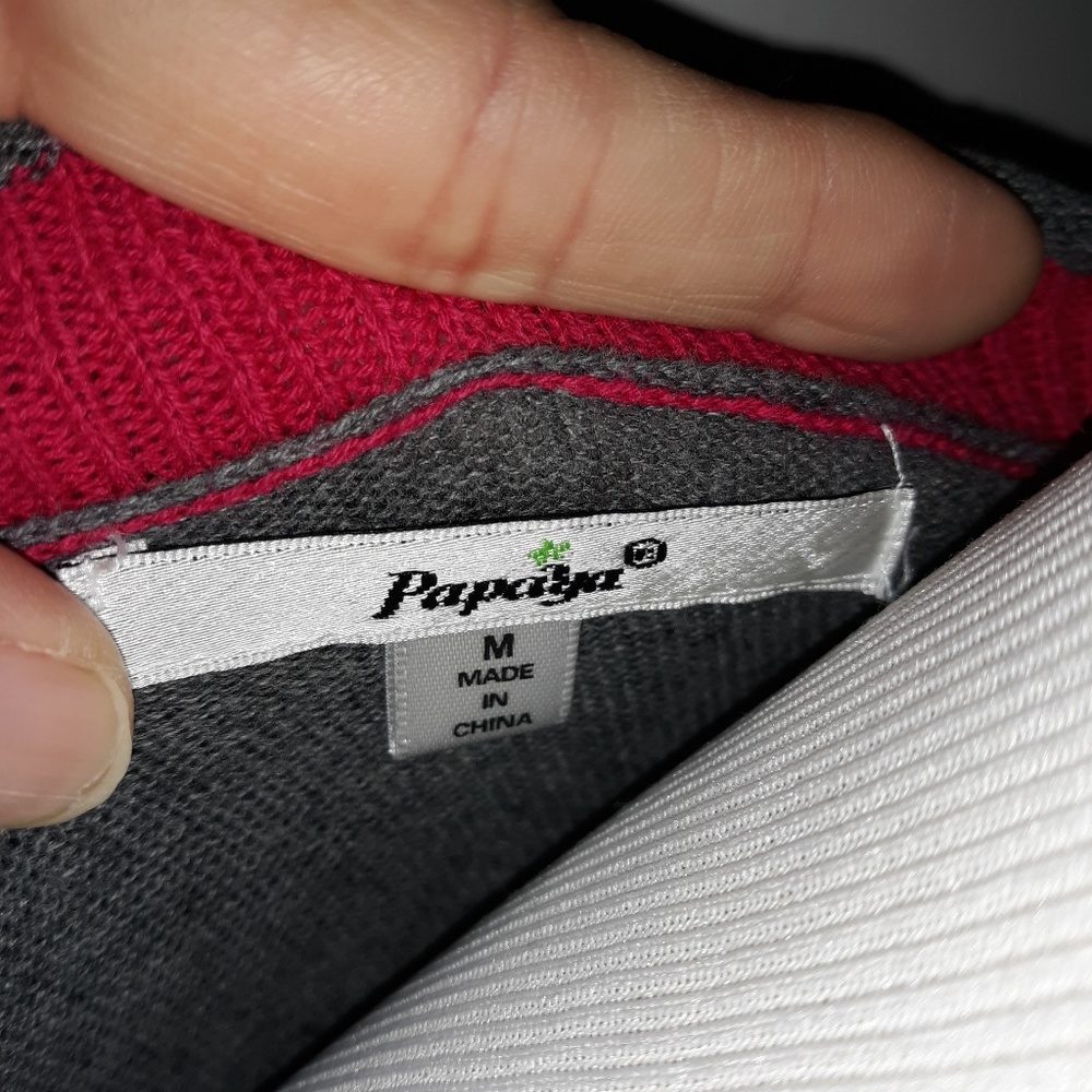 Papaya |  Gray & Red Cardigan - Picture 3 of 4